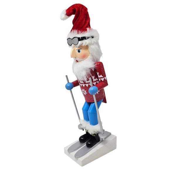 Downhill Skier 15" Wood Skiing Nutcracker - Christmas Gift - Picture 3 of 5